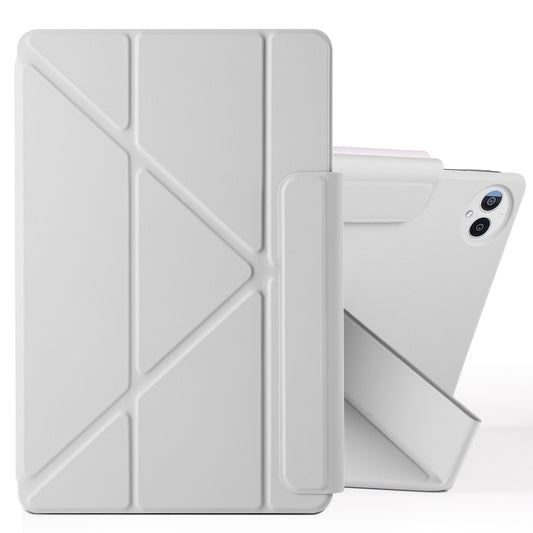 For Huawei MatePad Pro 12.2 2024 Fixed Buckle Magnetic Deformation Leather Tablet Case(Grey) - Huawei by buy2fix | Online Shopping UK | buy2fix