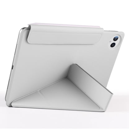 For Huawei MatePad Pro 12.2 2024 Fixed Buckle Magnetic Deformation Leather Tablet Case(Grey) - Huawei by buy2fix | Online Shopping UK | buy2fix