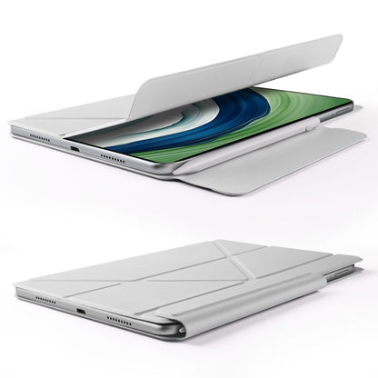 For Huawei MatePad Pro 12.2 2024 Fixed Buckle Magnetic Deformation Leather Tablet Case(Grey) - Huawei by buy2fix | Online Shopping UK | buy2fix