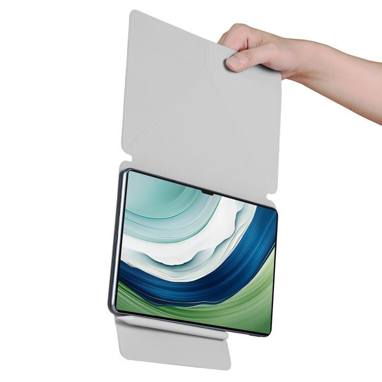 For Huawei MatePad Pro 12.2 2024 Fixed Buckle Magnetic Deformation Leather Tablet Case(Grey) - Huawei by buy2fix | Online Shopping UK | buy2fix