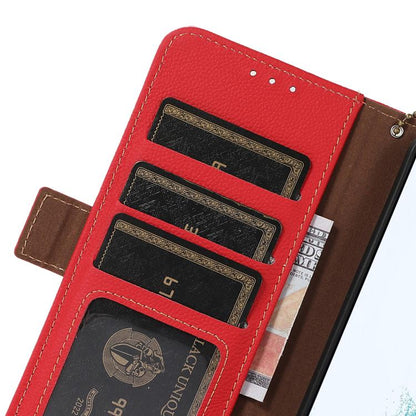 For Samsung Galaxy S25 Edge 5G Side-Magnetic TJ Genuine Leather RFID Phone Case(Red) - Galaxy S25 Edge 5G Cases by buy2fix | Online Shopping UK | buy2fix