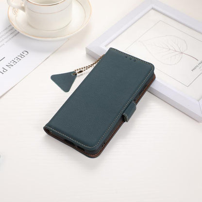 For Samsung Galaxy S25 Edge 5G Side-Magnetic TJ Genuine Leather RFID Phone Case(Green) - Galaxy S25 Edge 5G Cases by buy2fix | Online Shopping UK | buy2fix