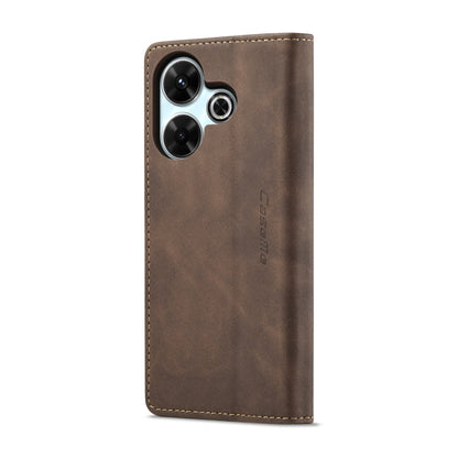 For Redmi 13 CaseMe 013 Multifunctional Horizontal Flip Leather Phone Case(Coffee) by CaseMe