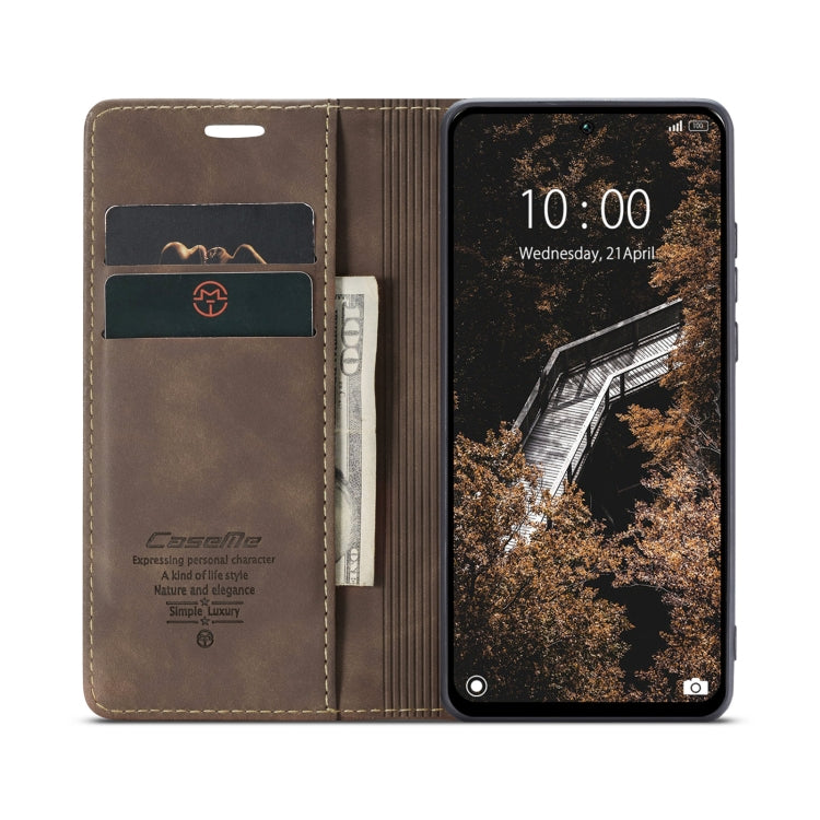 For Redmi 13 CaseMe 013 Multifunctional Horizontal Flip Leather Phone Case(Coffee) by CaseMe