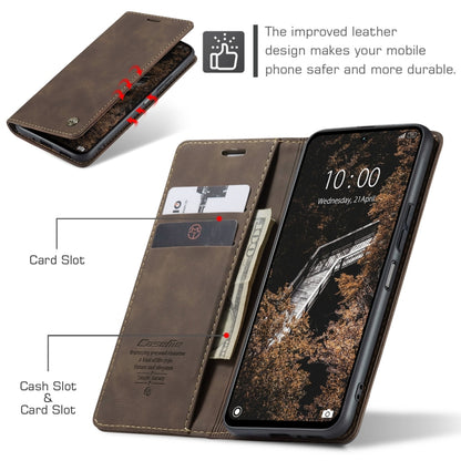 For Redmi 13 CaseMe 013 Multifunctional Horizontal Flip Leather Phone Case(Coffee) by CaseMe