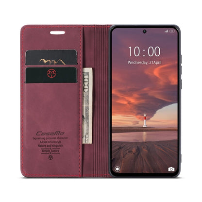 For Redmi 13 CaseMe 013 Multifunctional Horizontal Flip Leather Phone Case(Wine Red) by CaseMe