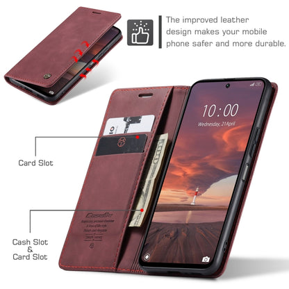 For Redmi 13 CaseMe 013 Multifunctional Horizontal Flip Leather Phone Case(Wine Red) by CaseMe