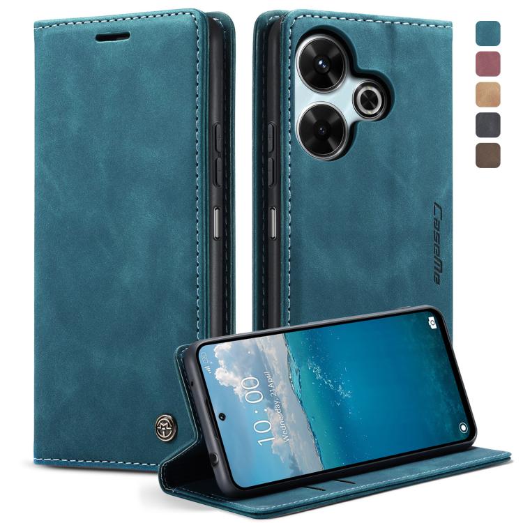 For Redmi 13 CaseMe 013 Multifunctional Horizontal Flip Leather Phone Case(Blue) by CaseMe