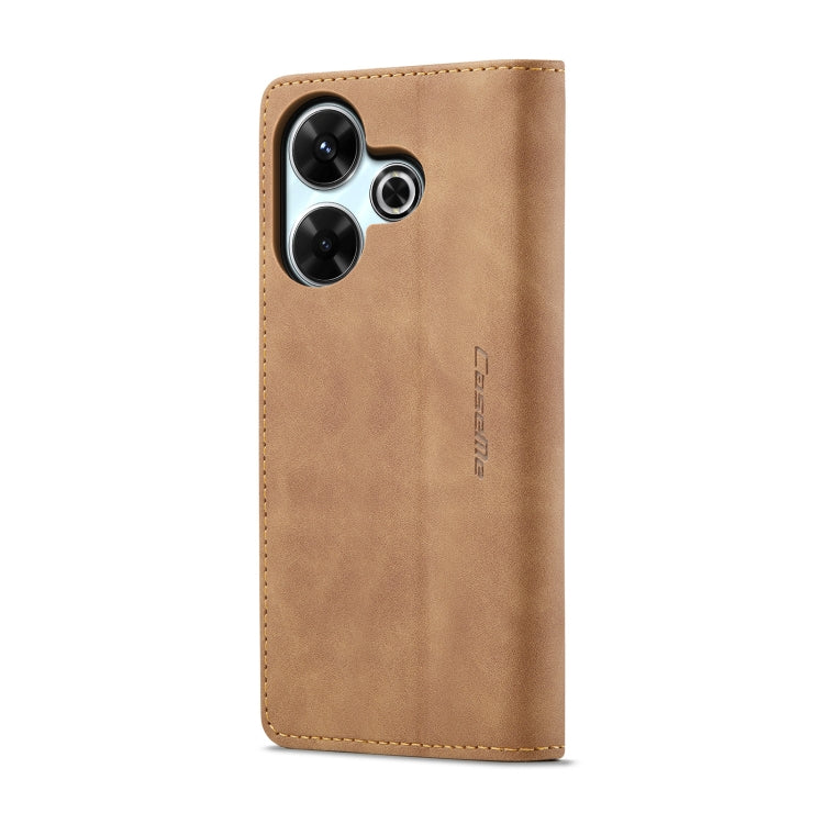 For Redmi 13 CaseMe 013 Multifunctional Horizontal Flip Leather Phone Case(Brown) by CaseMe