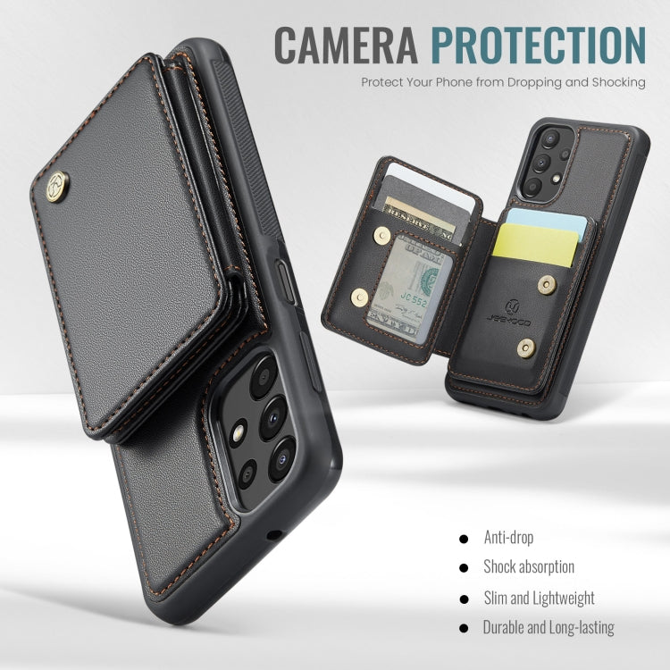 For Samsung Galaxy A13 4G JEEHOOD J05 Business Magnetic Style RFID Leather Phone Case(Black) - Galaxy Phone Cases by JEEHOOD | Online Shopping UK | buy2fix