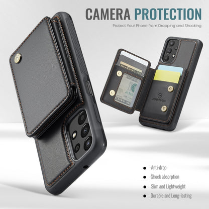 For Samsung Galaxy A13 4G JEEHOOD J05 Business Magnetic Style RFID Leather Phone Case(Black) - Galaxy Phone Cases by JEEHOOD | Online Shopping UK | buy2fix
