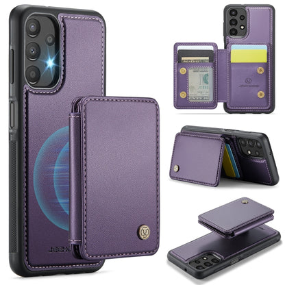 For Samsung Galaxy A13 4G JEEHOOD J05 Business Magnetic Style RFID Leather Phone Case(Purple) - Galaxy Phone Cases by JEEHOOD | Online Shopping UK | buy2fix