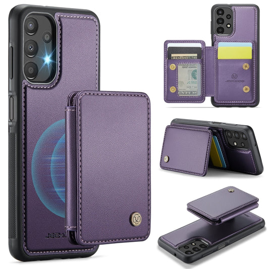 For Samsung Galaxy A13 4G JEEHOOD J05 Business Magnetic Style RFID Leather Phone Case(Purple) - Galaxy Phone Cases by JEEHOOD | Online Shopping UK | buy2fix
