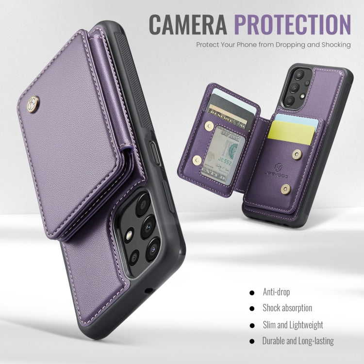 For Samsung Galaxy A13 4G JEEHOOD J05 Business Magnetic Style RFID Leather Phone Case(Purple) - Galaxy Phone Cases by JEEHOOD | Online Shopping UK | buy2fix