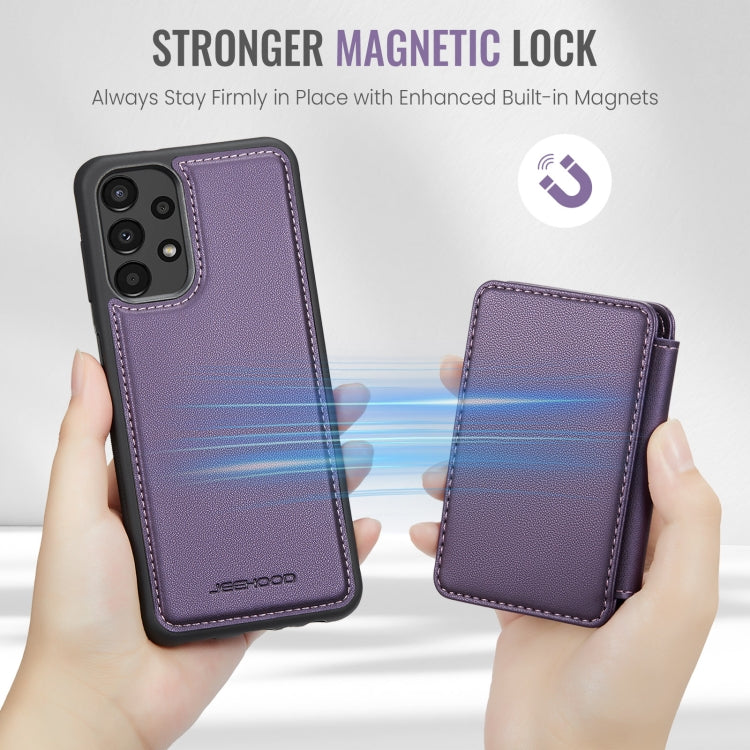 For Samsung Galaxy A13 4G JEEHOOD J05 Business Magnetic Style RFID Leather Phone Case(Purple) - Galaxy Phone Cases by JEEHOOD | Online Shopping UK | buy2fix