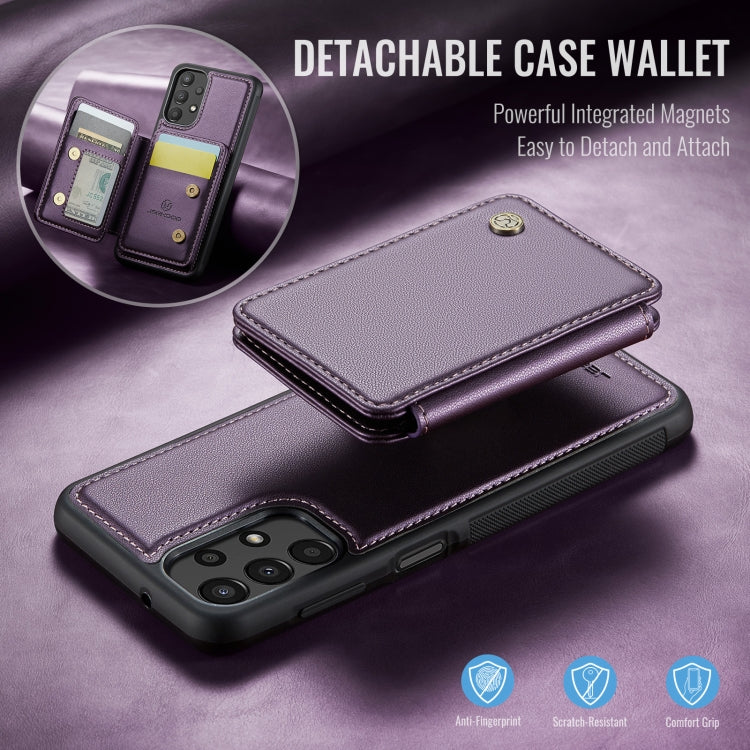 For Samsung Galaxy A13 4G JEEHOOD J05 Business Magnetic Style RFID Leather Phone Case(Purple) - Galaxy Phone Cases by JEEHOOD | Online Shopping UK | buy2fix
