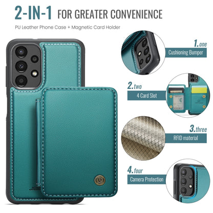 For Samsung Galaxy A13 4G JEEHOOD J05 Business Magnetic Style RFID Leather Phone Case(Blue Green) - Galaxy Phone Cases by JEEHOOD | Online Shopping UK | buy2fix