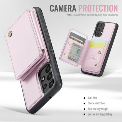 For Samsung Galaxy A13 4G JEEHOOD J05 Business Magnetic Style RFID Leather Phone Case(Pink) - Galaxy Phone Cases by JEEHOOD | Online Shopping UK | buy2fix