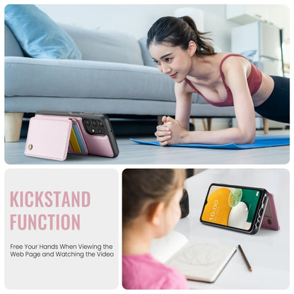 For Samsung Galaxy A13 4G JEEHOOD J05 Business Magnetic Style RFID Leather Phone Case(Pink) - Galaxy Phone Cases by JEEHOOD | Online Shopping UK | buy2fix