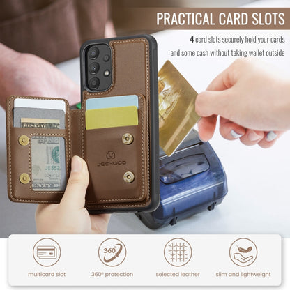 For Samsung Galaxy A13 4G JEEHOOD J05 Business Magnetic Style RFID Leather Phone Case(Brown) - Galaxy Phone Cases by JEEHOOD | Online Shopping UK | buy2fix