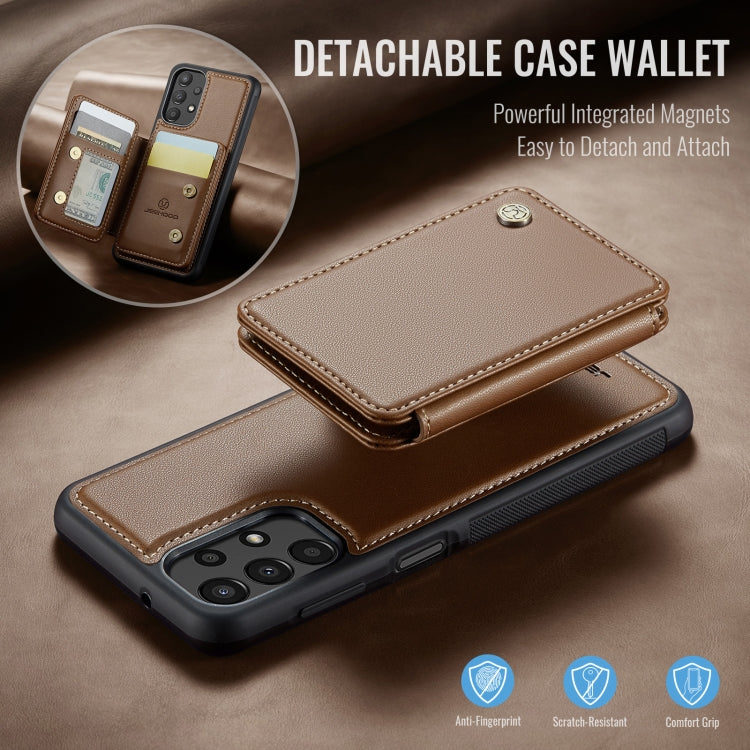 For Samsung Galaxy A13 4G JEEHOOD J05 Business Magnetic Style RFID Leather Phone Case(Brown) - Galaxy Phone Cases by JEEHOOD | Online Shopping UK | buy2fix