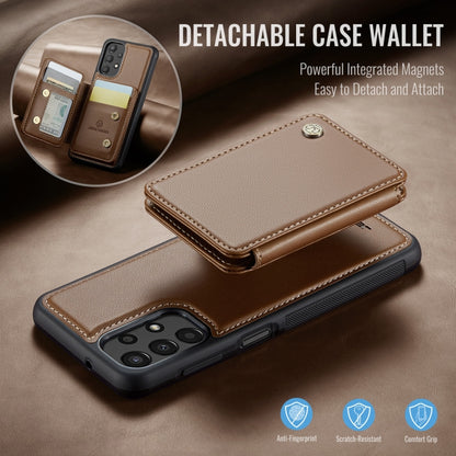 For Samsung Galaxy A13 4G JEEHOOD J05 Business Magnetic Style RFID Leather Phone Case(Brown) - Galaxy Phone Cases by JEEHOOD | Online Shopping UK | buy2fix