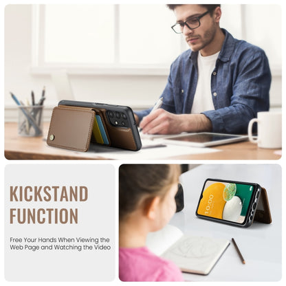 For Samsung Galaxy A13 4G JEEHOOD J05 Business Magnetic Style RFID Leather Phone Case(Brown) - Galaxy Phone Cases by JEEHOOD | Online Shopping UK | buy2fix