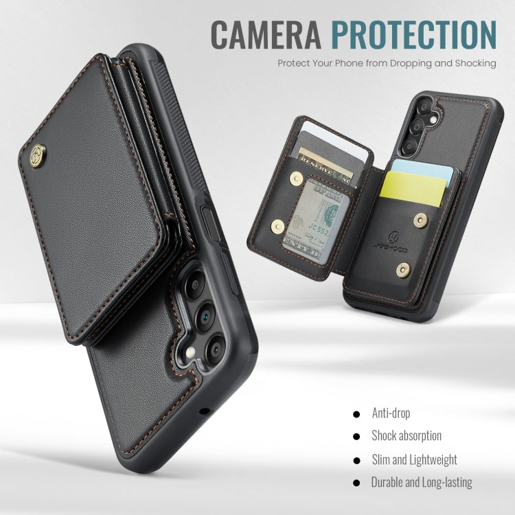 For Samsung Galaxy A15 JEEHOOD J05 Business Magnetic Style RFID Leather Phone Case(Black) - Galaxy Phone Cases by JEEHOOD | Online Shopping UK | buy2fix