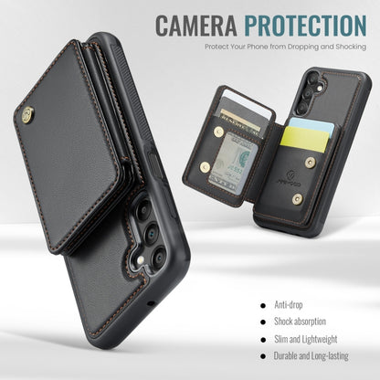 For Samsung Galaxy A15 JEEHOOD J05 Business Magnetic Style RFID Leather Phone Case(Black) - Galaxy Phone Cases by JEEHOOD | Online Shopping UK | buy2fix