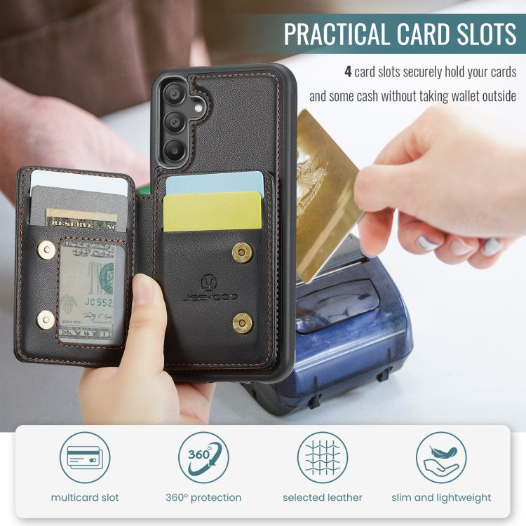 For Samsung Galaxy A15 JEEHOOD J05 Business Magnetic Style RFID Leather Phone Case(Black) - Galaxy Phone Cases by JEEHOOD | Online Shopping UK | buy2fix