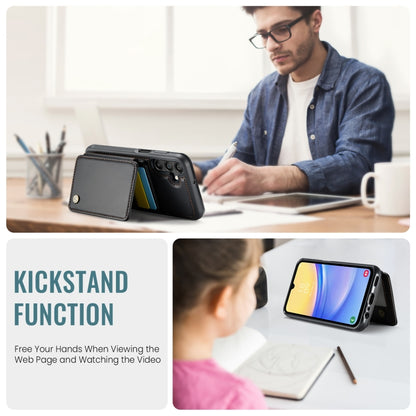 For Samsung Galaxy A15 JEEHOOD J05 Business Magnetic Style RFID Leather Phone Case(Black) - Galaxy Phone Cases by JEEHOOD | Online Shopping UK | buy2fix