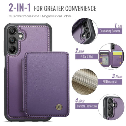 For Samsung Galaxy A15 JEEHOOD J05 Business Magnetic Style RFID Leather Phone Case(Purple) - Galaxy Phone Cases by JEEHOOD | Online Shopping UK | buy2fix