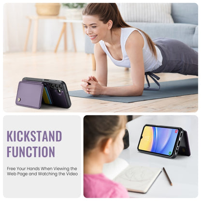 For Samsung Galaxy A15 JEEHOOD J05 Business Magnetic Style RFID Leather Phone Case(Purple) - Galaxy Phone Cases by JEEHOOD | Online Shopping UK | buy2fix