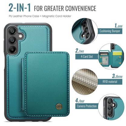 For Samsung Galaxy A15 JEEHOOD J05 Business Magnetic Style RFID Leather Phone Case(Blue Green) - Galaxy Phone Cases by JEEHOOD | Online Shopping UK | buy2fix