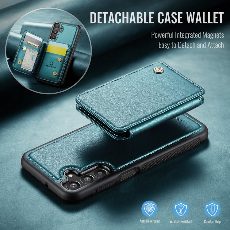 For Samsung Galaxy A15 JEEHOOD J05 Business Magnetic Style RFID Leather Phone Case(Blue Green) - Galaxy Phone Cases by JEEHOOD | Online Shopping UK | buy2fix