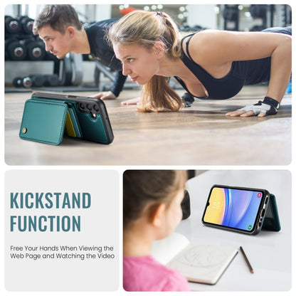 For Samsung Galaxy A15 JEEHOOD J05 Business Magnetic Style RFID Leather Phone Case(Blue Green) - Galaxy Phone Cases by JEEHOOD | Online Shopping UK | buy2fix