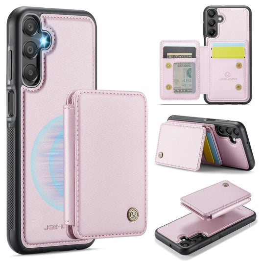 For Samsung Galaxy A15 JEEHOOD J05 Business Magnetic Style RFID Leather Phone Case(Pink) - Galaxy Phone Cases by JEEHOOD | Online Shopping UK | buy2fix