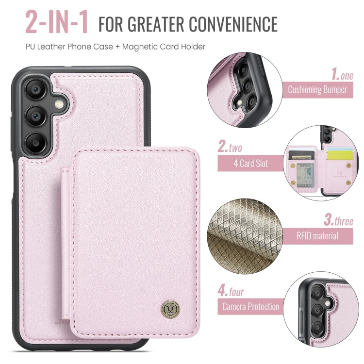 For Samsung Galaxy A15 JEEHOOD J05 Business Magnetic Style RFID Leather Phone Case(Pink) - Galaxy Phone Cases by JEEHOOD | Online Shopping UK | buy2fix