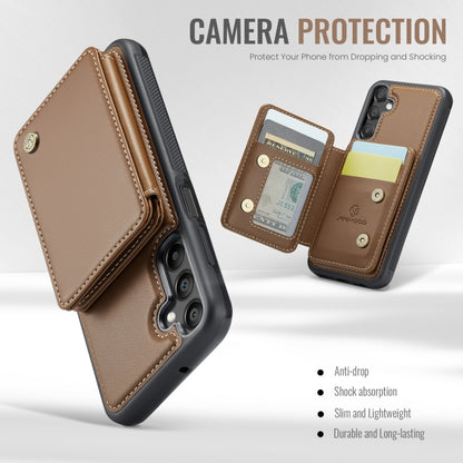 For Samsung Galaxy A15 JEEHOOD J05 Business Magnetic Style RFID Leather Phone Case(Brown) - Galaxy Phone Cases by JEEHOOD | Online Shopping UK | buy2fix