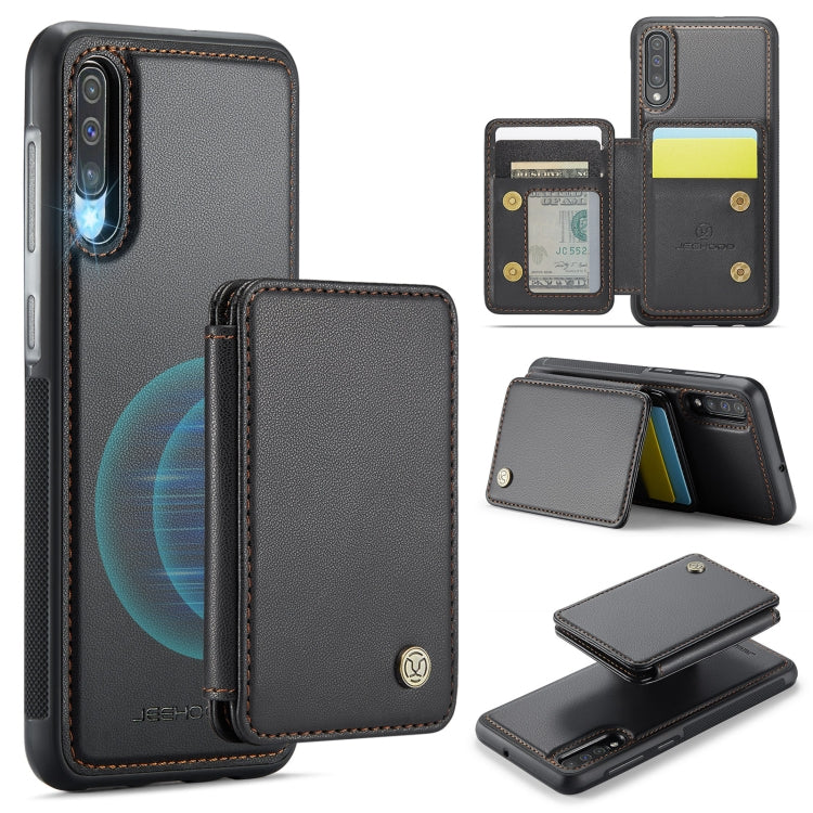 For Samsung Galaxy A50 JEEHOOD J05 Business Magnetic Style RFID Leather Phone Case(Black) - Galaxy Phone Cases by JEEHOOD | Online Shopping UK | buy2fix