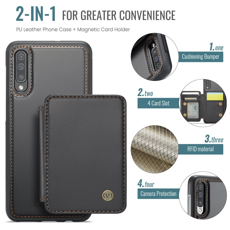 For Samsung Galaxy A50 JEEHOOD J05 Business Magnetic Style RFID Leather Phone Case(Black) - Galaxy Phone Cases by JEEHOOD | Online Shopping UK | buy2fix