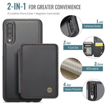 For Samsung Galaxy A50 JEEHOOD J05 Business Magnetic Style RFID Leather Phone Case(Black) - Galaxy Phone Cases by JEEHOOD | Online Shopping UK | buy2fix