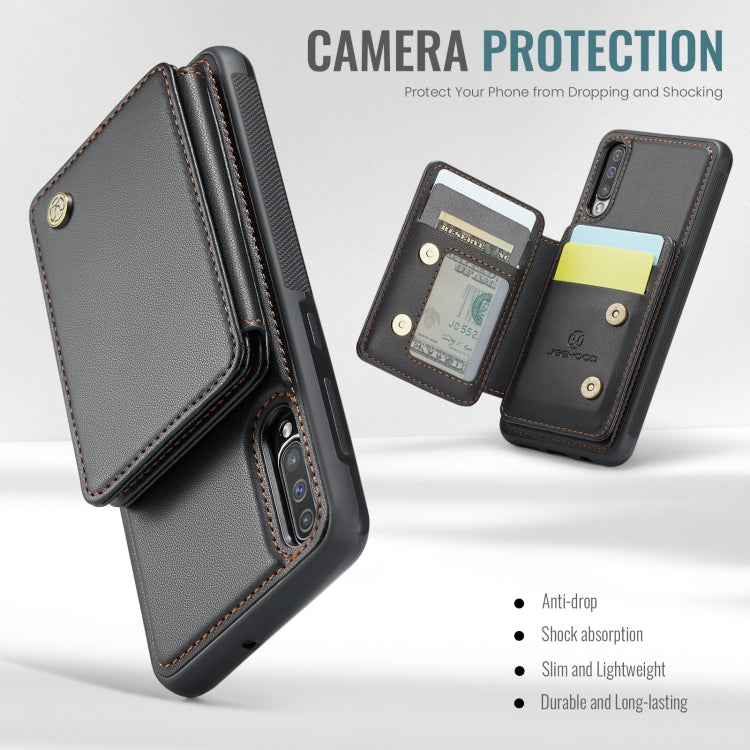 For Samsung Galaxy A50 JEEHOOD J05 Business Magnetic Style RFID Leather Phone Case(Black) - Galaxy Phone Cases by JEEHOOD | Online Shopping UK | buy2fix