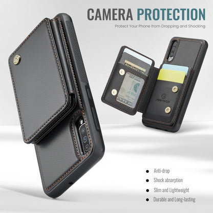 For Samsung Galaxy A50 JEEHOOD J05 Business Magnetic Style RFID Leather Phone Case(Black) - Galaxy Phone Cases by JEEHOOD | Online Shopping UK | buy2fix