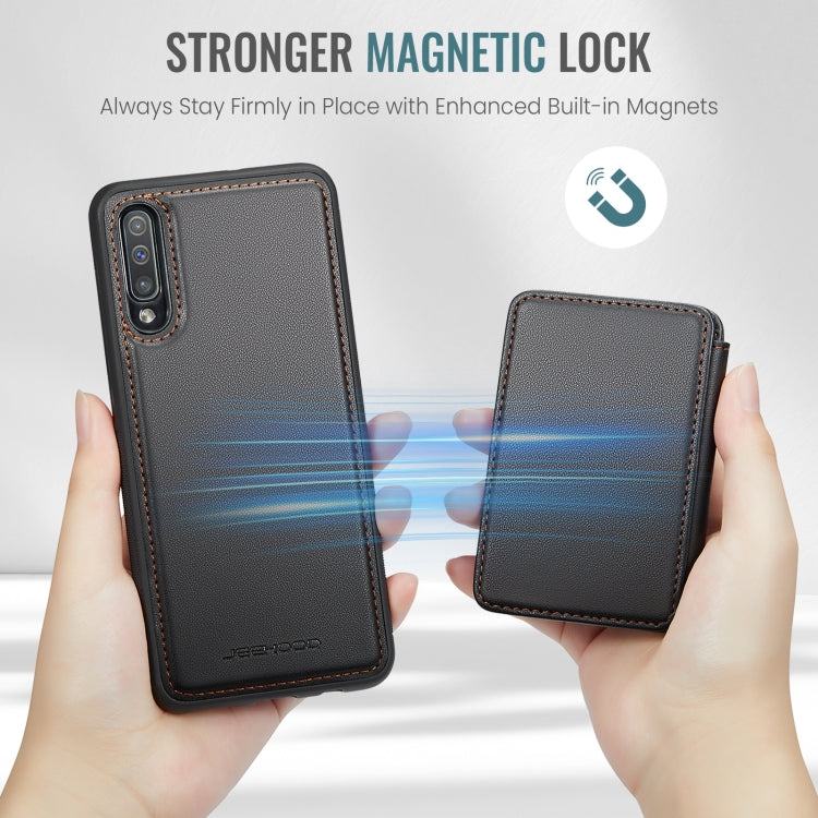 For Samsung Galaxy A50 JEEHOOD J05 Business Magnetic Style RFID Leather Phone Case(Black) - Galaxy Phone Cases by JEEHOOD | Online Shopping UK | buy2fix