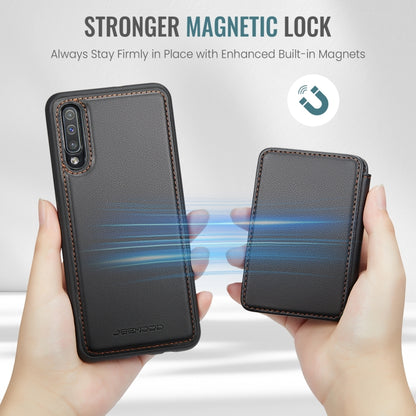 For Samsung Galaxy A50 JEEHOOD J05 Business Magnetic Style RFID Leather Phone Case(Black) - Galaxy Phone Cases by JEEHOOD | Online Shopping UK | buy2fix