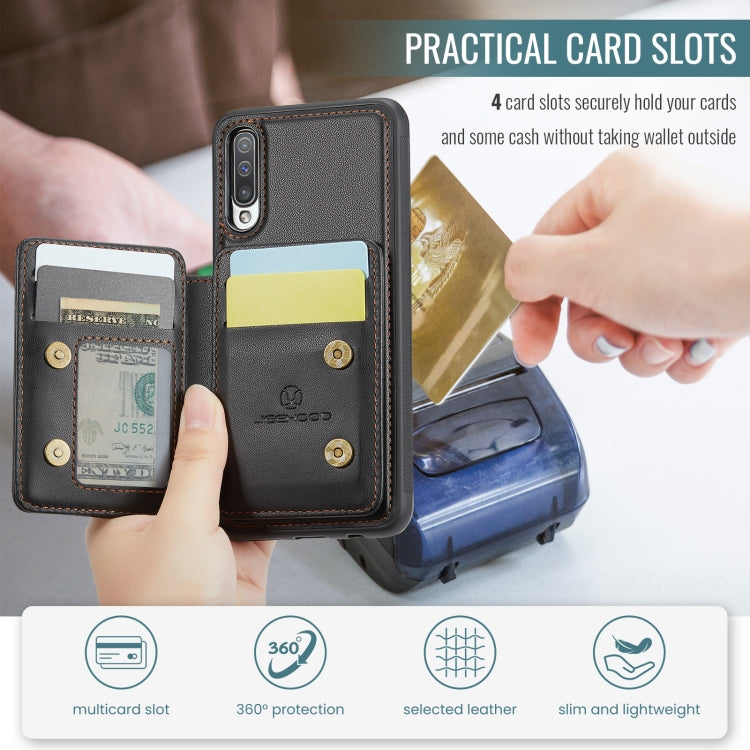 For Samsung Galaxy A50 JEEHOOD J05 Business Magnetic Style RFID Leather Phone Case(Black) - Galaxy Phone Cases by JEEHOOD | Online Shopping UK | buy2fix