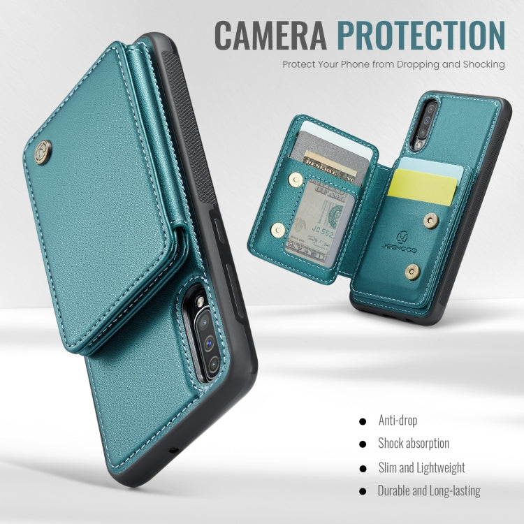 For Samsung Galaxy A50 JEEHOOD J05 Business Magnetic Style RFID Leather Phone Case(Blue Green) - Galaxy Phone Cases by JEEHOOD | Online Shopping UK | buy2fix