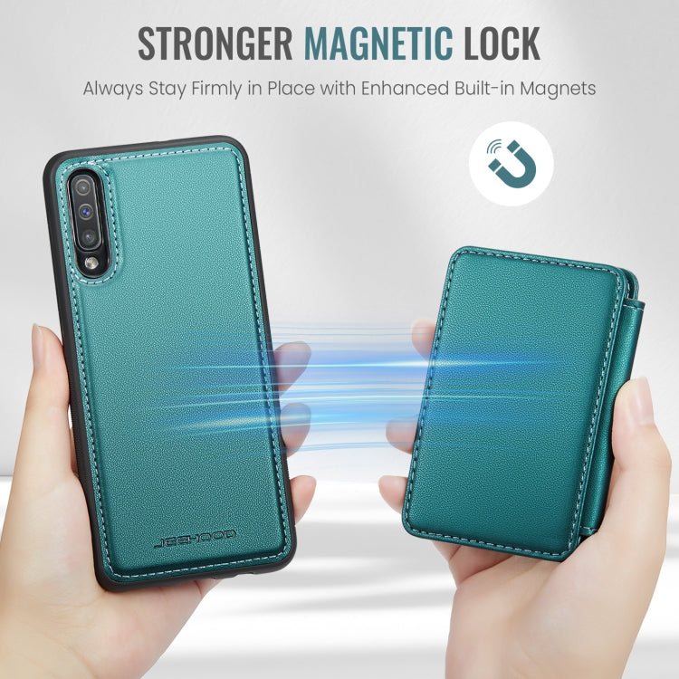 For Samsung Galaxy A50 JEEHOOD J05 Business Magnetic Style RFID Leather Phone Case(Blue Green) - Galaxy Phone Cases by JEEHOOD | Online Shopping UK | buy2fix