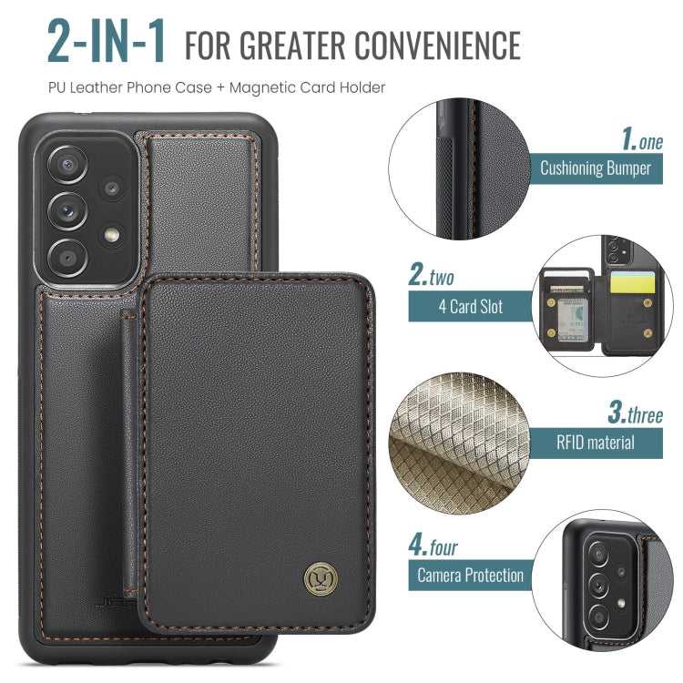 For Samsung Galaxy A52 5G / A52 4G JEEHOOD J05 Business Magnetic Style RFID Leather Phone Case(Black) - Galaxy Phone Cases by JEEHOOD | Online Shopping UK | buy2fix